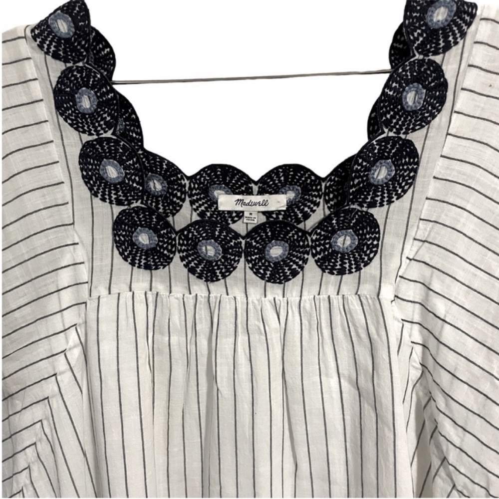 Madewell Embroidered Floral Flowy Stripped Mini Dress - Picture 6 of 7